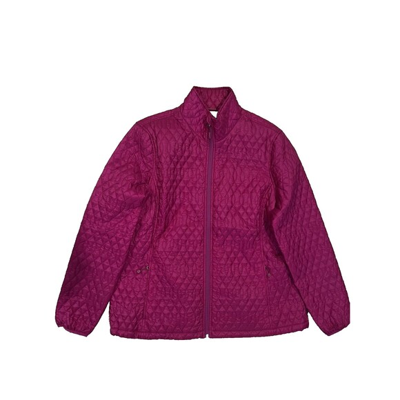 Lands' End women Quilted Chore Jacket Barn Coat size XL 18 Magenta Pink Full Zip - Picture 1 of 5